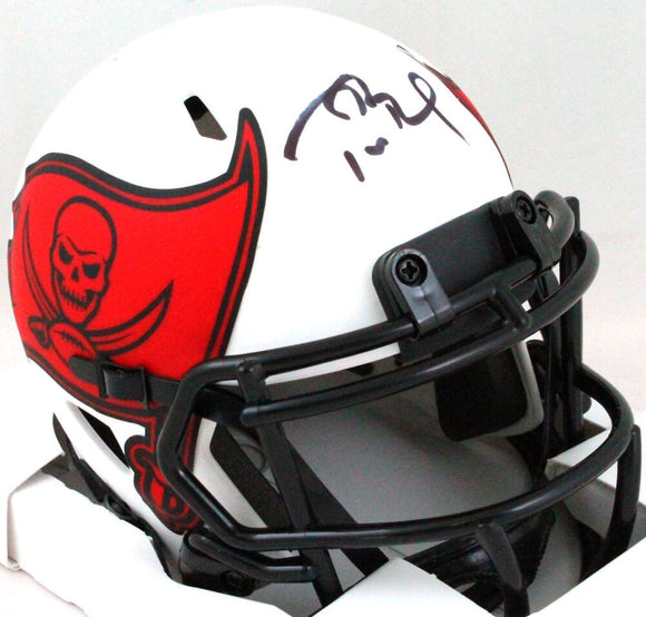 Tom Brady Signed Tampa Bay Buccaneers Lunar Mini Helmet- Fanatics/LOA *Black