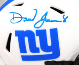 Daniel Jones Autographed New York Giants Lunar Speed Mini Helmet- Beckett W*Blue