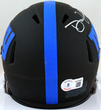 Daniel Jones Autographed New York Giants Eclipse Speed Mini Helmet- Beckett W *Silver