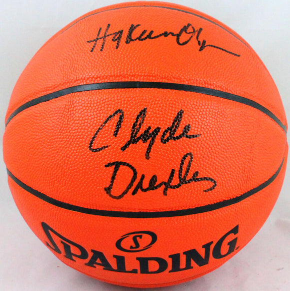 Olajuwon/Drexler Autographed Official NBA Spalding Basketball- Beckett Auth