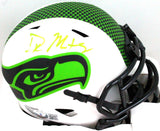 DK Metcalf Autographed Seattle Seahawks Lunar Speed Mini Helmet- Beckett W *Green