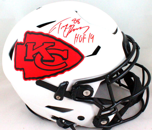 Tony Gonzalez Signed F/S KC Chiefs Lunar Speed Flex Helmet w/ HOF- Beckett W *Red