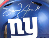 Daniel Jones Autographed F/S NY Giants Authentic Speed Helmet- Beckett W *Silver