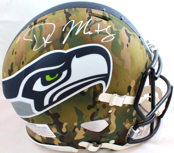 DK Metcalf Autographed Seattle Seahawks Camo Speed Mini Helmet - Becke –  The Jersey Source