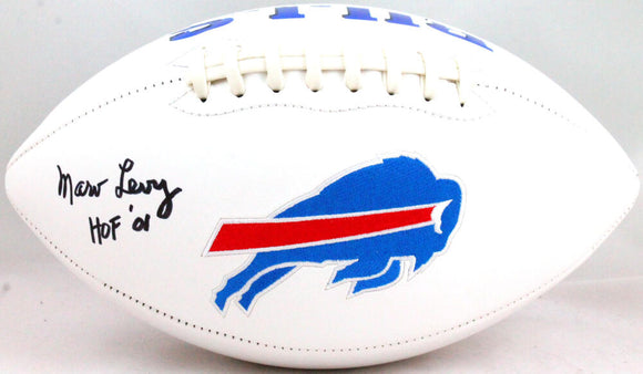 Marv Levy Autographed Buffalo Bills Logo Football w/ HOF- Beckett