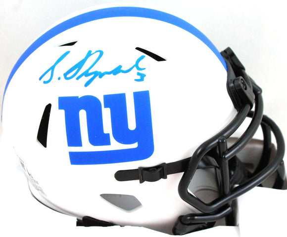 Sterling Shepard Autographed NY Giants Lunar Speed Mini Helmet- Beckett W *Blue