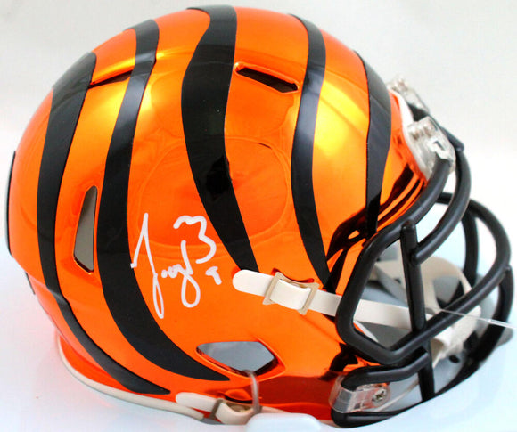 Joe Burrow Signed Cincinnati Bengals Chrome Mini Helmet- Fanatics
