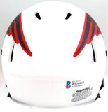 Sony Michel Autographed NE Patriots Lunar Mini Helmet- Beckett W *Red Image 3
