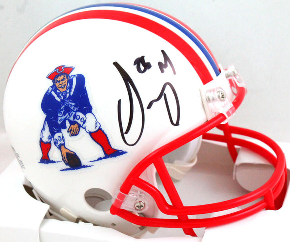 Sony Michel Autographed New England Patriots 90-92 Mini Helmet- Beckett W *Black Image 1