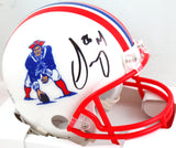 Sony Michel Autographed New England Patriots 90-92 Mini Helmet- Beckett W *Black Image 1
