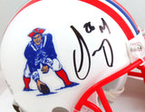 Sony Michel Autographed New England Patriots 90-92 Mini Helmet- Beckett W *Black Image 2
