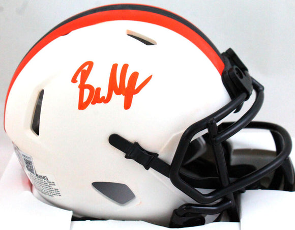 Baker Mayfield Autographed Cleveland Browns Lunar Mini Helmet - Beckett W *Orange Image 1