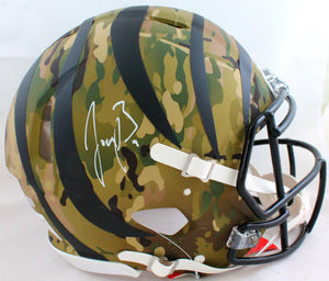 Joe Burrow Autographed Cincinnati Bengals F/S Camo Speed Authentic Helmet - Fanatics Auth *White Image 1