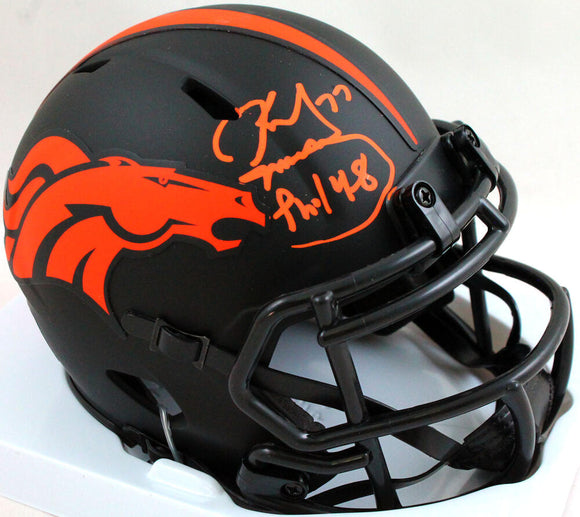 Karl Mecklenburg Autographed Denver Broncos Eclipse Speed Mini Helmet - Beckett W Auth *Orange