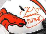 Karl Mecklenburg Autographed Denver Broncos Lunar Speed Mini Helmet- Beckett W *Orange
