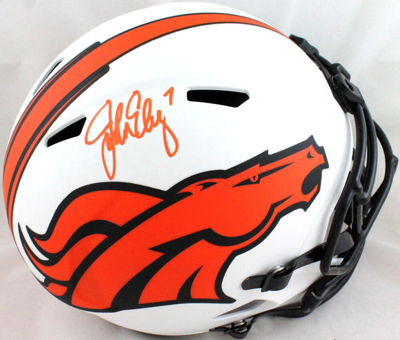 John Elway Autographed Denver Broncos Lunar Speed F/S Helmet- Beckett W *Orange Image 1
