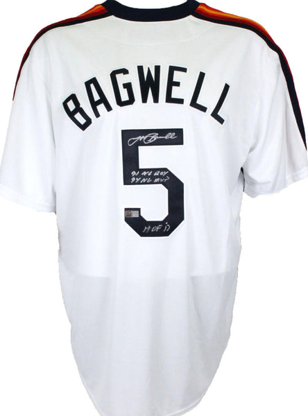 Jeff Bagwell Signed Houston Astros Rainbow Sleeves Majestic Jersey- Tr –  The Jersey Source