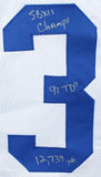 Tony Dorsett Autographed White Pro Style Jersey w/ 5 Stats- Beckett W Hologram *Silver Image 2