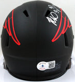 Richard Seymour Autographed NE Patriots Eclipse Mini Helmet- Beckett W *Silver