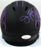 Joe Flacco Signed Baltimore Ravens Eclipse Mini Helmet w/ SB MVP- JSA W *Purple