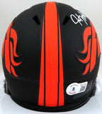 Javonte Williams Autographed Denver Broncos Eclipse Mini Helmet- Beckett W Holo *White Image 3