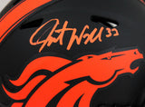 Javonte Williams Autographed Denver Broncos Eclipse Mini Helmet- Beckett W Holo *Orange Image 2