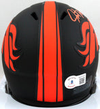 Javonte Williams Autographed Denver Broncos Eclipse Mini Helmet- Beckett W Holo *Orange Image 3