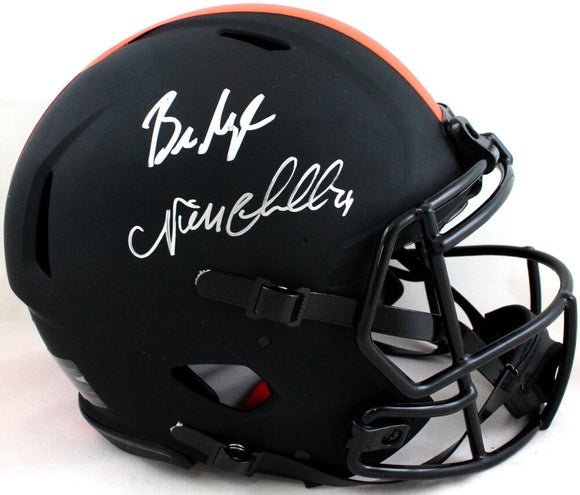 Baker Mayfield Nick Chubb Signed Browns F/S Authentic Eclipse Helmet- Beckett  Image 1
