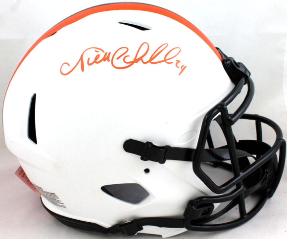 Nick Chubb Signed Cleveland Browns F/S Lunar Speed Authentic Helmet - Beckett W Hologram *Orange Image 1