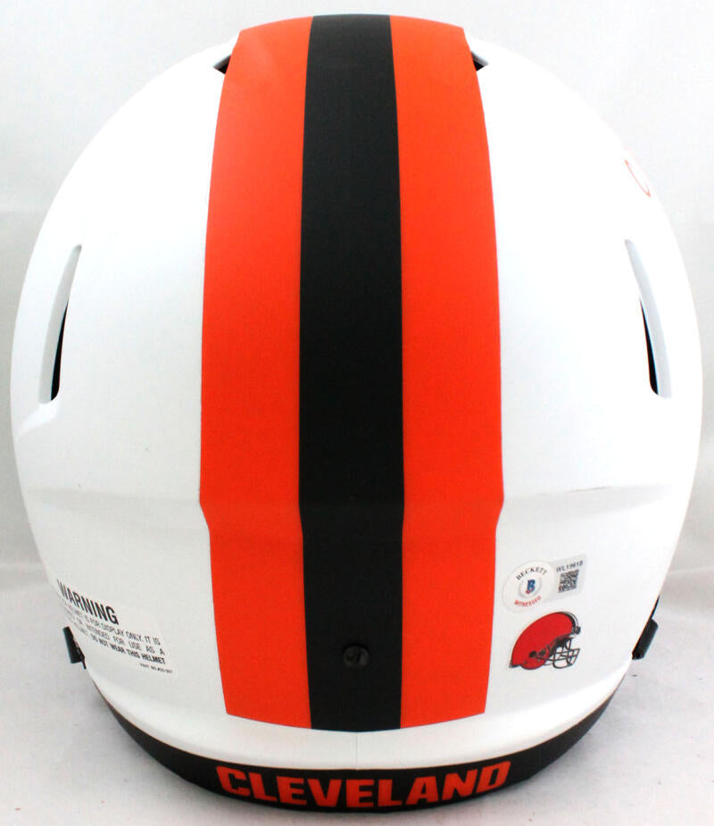 Nick Chubb Autographed Cleveland Browns F/S Lunar SpeedFlex Helmet