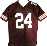 Nick Chubb Autographed Brown w/ White # Pro Style Jersey-Beckett W Hologram *Black Image 3