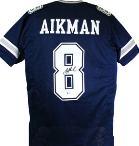 Troy Aikman Autographed Blue Pro Style Jersey- Beckett W Auth *Black – The  Jersey Source