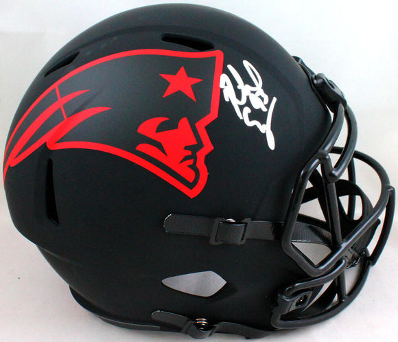 Richard Seymour Autographed NE Patriots F/S Eclipse Helmet- Beckett W *Silver *Front