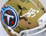 AJ Brown Autographed Tennessee Titans Camo Speed Mini Helmet- Beckett W *White Image 2