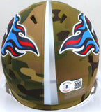 AJ Brown Autographed Tennessee Titans Camo Speed Mini Helmet- Beckett W *White Image 3