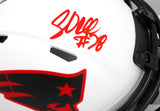 Corey Dillon Autographed New England Patriots Lunar Mini Helmet- Beckett Hologram *Red