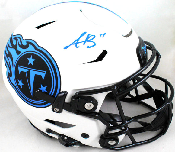 AJ Brown Signed Tennessee Titans SpeedFlex Lunar F/S Helmet- Beckett W*LT BLUE Image 1