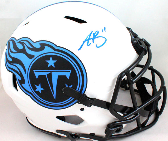 AJ Brown Signed Tennessee Titans Authentic Lunar FS Helmet- Beckett W *LT BLUE Image 1
