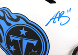 AJ Brown Signed Tennessee Titans Authentic Lunar FS Helmet- Beckett W *LT BLUE Image 2