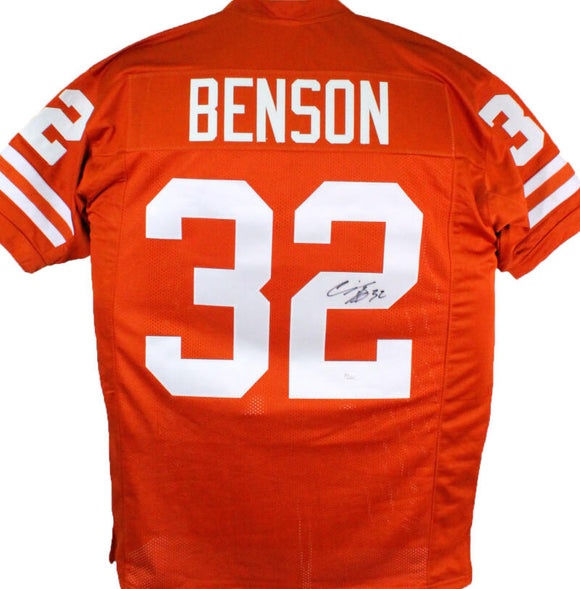 Cedric Benson Autographed Orange College Style Jersey- JSA W Authenticated