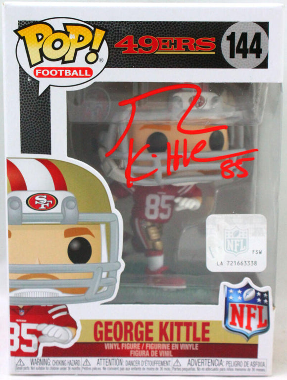 George Kittle Autographed San Francisco 49ers Funko Pop Figurine - Beckett W Hologram *Red