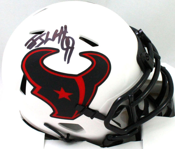 JJ Watt Autographed Houston Texans Camo Mini Helmet- JSA Witnessed