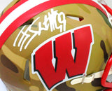 JJ Watt Autographed Wisconsin Badgers Camo Mini Helmet- JSA Witnessed Auth *White Image 2