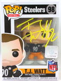 TJ Watt Autographed Pittsburgh Steelers Funko Pop Figurine- Beckett W Hologram *Yellow
