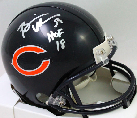 Brian Urlacher Autographed Chicago Bears Mini Helmet w/ HOF- Beckett W Hologram *Silver