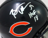 Brian Urlacher Autographed Chicago Bears Mini Helmet w/ HOF- Beckett W Hologram *Silver