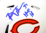 Brian Urlacher Signed Chicago Bears Lunar Speed Mini Helmet w/ HOF- Beckett W  *Lt Blue