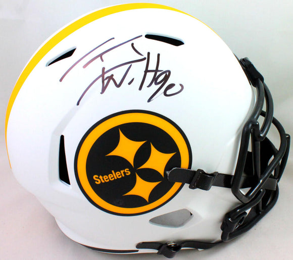 TJ Watt Autographed Pittsburgh Steelers F/S Lunar Speed Helmet- Beckett W Holo *Black