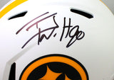 TJ Watt Autographed Pittsburgh Steelers F/S Lunar Speed Authentic Helmet- Beckett W Hologram *Black