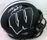 TJ Watt Signed Wisconsin Badgers F/S Eclipse Speed Authentic Helmet- Beckett W Hologram
